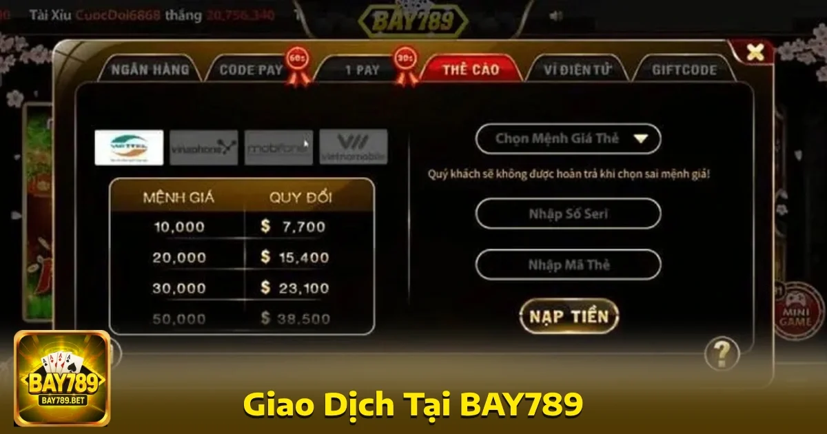 Bay789 34 Bay789 đã tối ưu hóa quy trình nạp và rút tiền mọi giao dịch đều được xử lý nhanh chóng